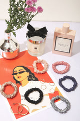 The Silky Soufflé Collection  Skinny Silk Scrunchies Pack of Six