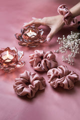 La Vien En Rosé Silk Scrunchies Collection pack of Six