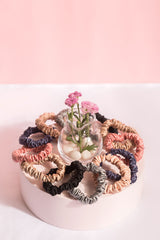 The Gemstone Collection Skinny Pure Silk Scrunchies Pack of Twelve