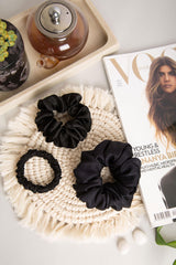 Charcoal Dreams Pure Silk Scrunchie Collection Pack of Three