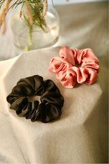 Dawn-to-Dusk Oversized Silk Scrunchies Pack of Two