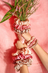 In Full Bloom Pure Silk Scrunchie Collection Pack of Nine