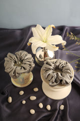 Stardust Silver Oversized Pure Silk Scrunchies Pack of Two