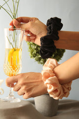 Pop, Clink, Fizz Oversized Silk Scrunchies Pack of Two