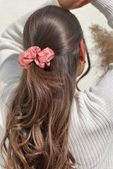 Peachy Summer Oversized Pure Silk Scrunchies Pack of Three
