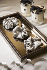 Stardust Silver Pure Silk Scrunchies Pack of Three