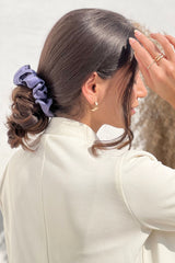 Saphire Blue Oversized Pure Silk Scrunchies Pack of Two