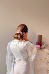 Peachy Summer Oversized Pure Silk Scrunchies Pack of Three