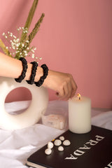 Dusky Noir Skinny Pure Silk Scrunchies Pack of Three