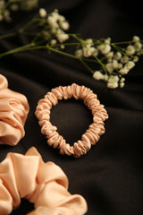 Champagne Brunch Pure Silk Scrunchie Collection pack of three