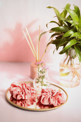 Rose Gold Oversized Pure Silk Scrunchies Pack of Two