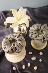 Stardust Silver Oversized Pure Silk Scrunchies Pack of Two