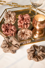 Sun-Kissed Glow Silk Scrunchie Collection Pack of Six