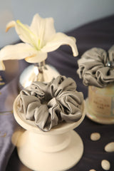 Stardust Silver Oversized Pure Silk Scrunchies Pack of Two
