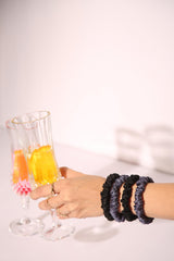 Bonne Nuit Skinny Pure Silk Scrunchie Collection pack of four