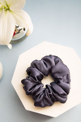 Saphire Blue Oversized Pure Silk Scrunchies Pack of Two