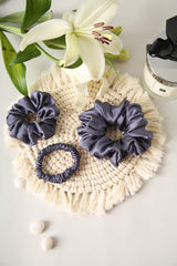 Feelin' Blue Pure Silk Scrunchie Collection Pack of Three