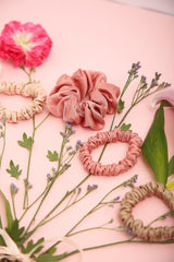 Floral Bloom Pure Silk Scrunchie Collection Pack of Six