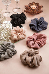 The Jewel Collection Silk Scrunchies Pack of Six