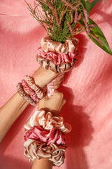 In Full Bloom Pure Silk Scrunchie Collection Pack of Nine