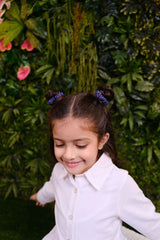 Ink & Cobalt Mini Silk Scrunchies Pack of Four