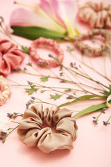 Floral Bloom Pure Silk Scrunchie Collection Pack of Six