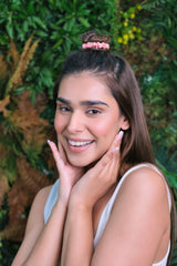 Rose Quartz Mini Silk Scrunchies Pack of Four