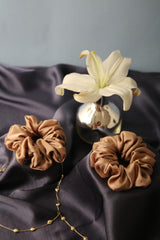 Crystal Oversized Pure Silk Scrunchies Pack of Two