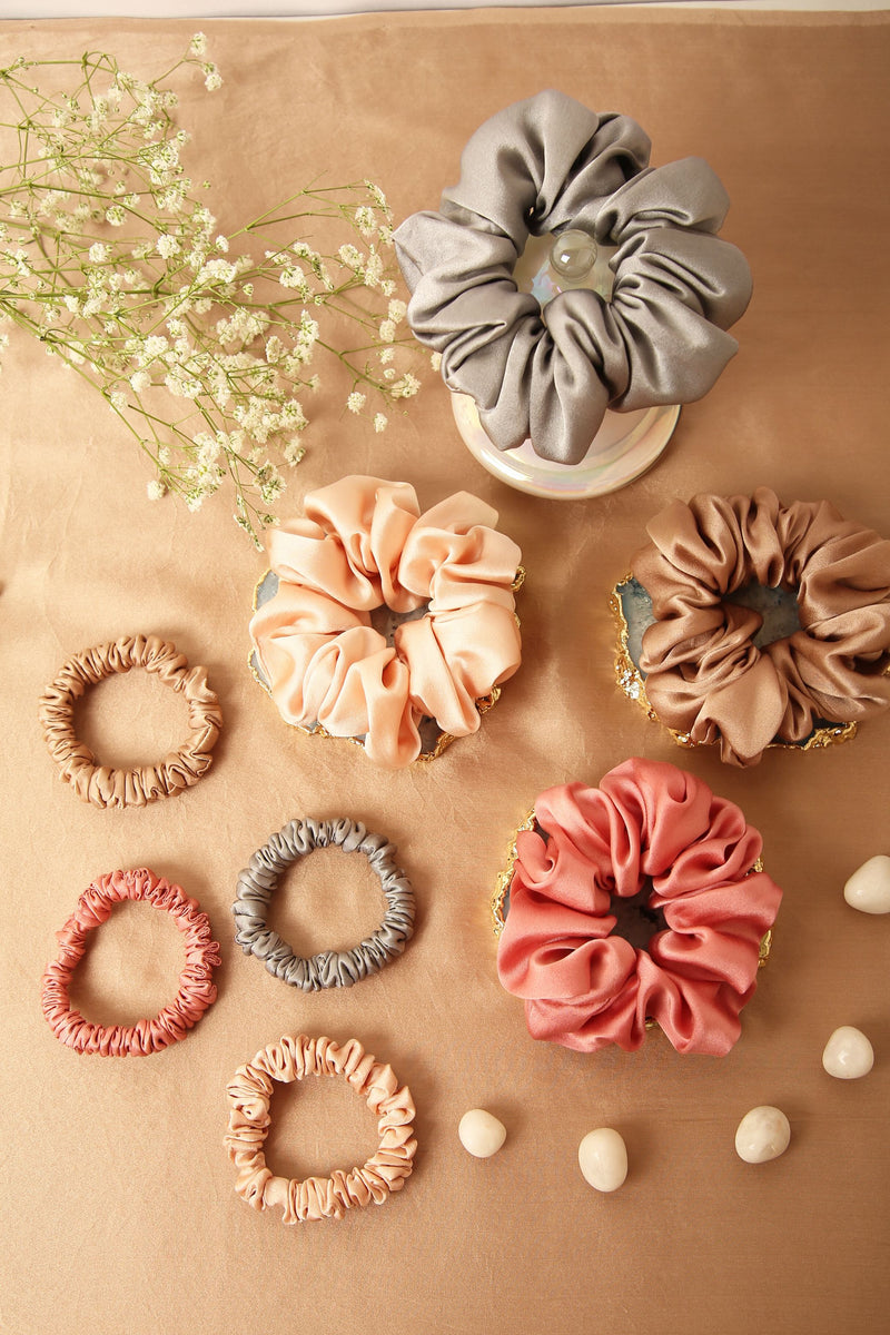 Afternoon Siesta Pure Silk Scrunchie Collection pack of eight