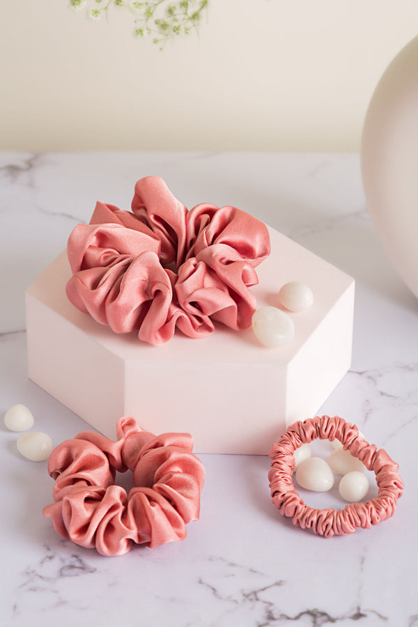 Rosé The Day Away Pure Silk Scrunchie Collection Pack of Three