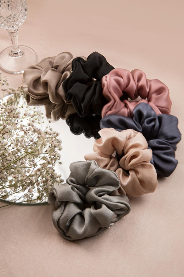 The Jewel Collection Silk Scrunchies Pack of Six