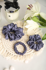 Feelin' Blue Pure Silk Scrunchie Collection Pack of Three