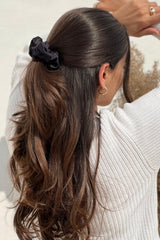 Dusky Noir Oversized Pure Silk Scrunchies Pack of Two