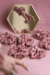 La Vien En Rosé Silk Scrunchies Collection pack of Six