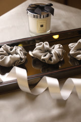 Stardust Silver Pure Silk Scrunchies Pack of Three