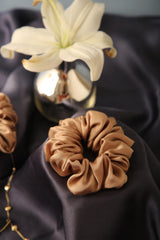 Crystal Oversized Pure Silk Scrunchies Pack of Two