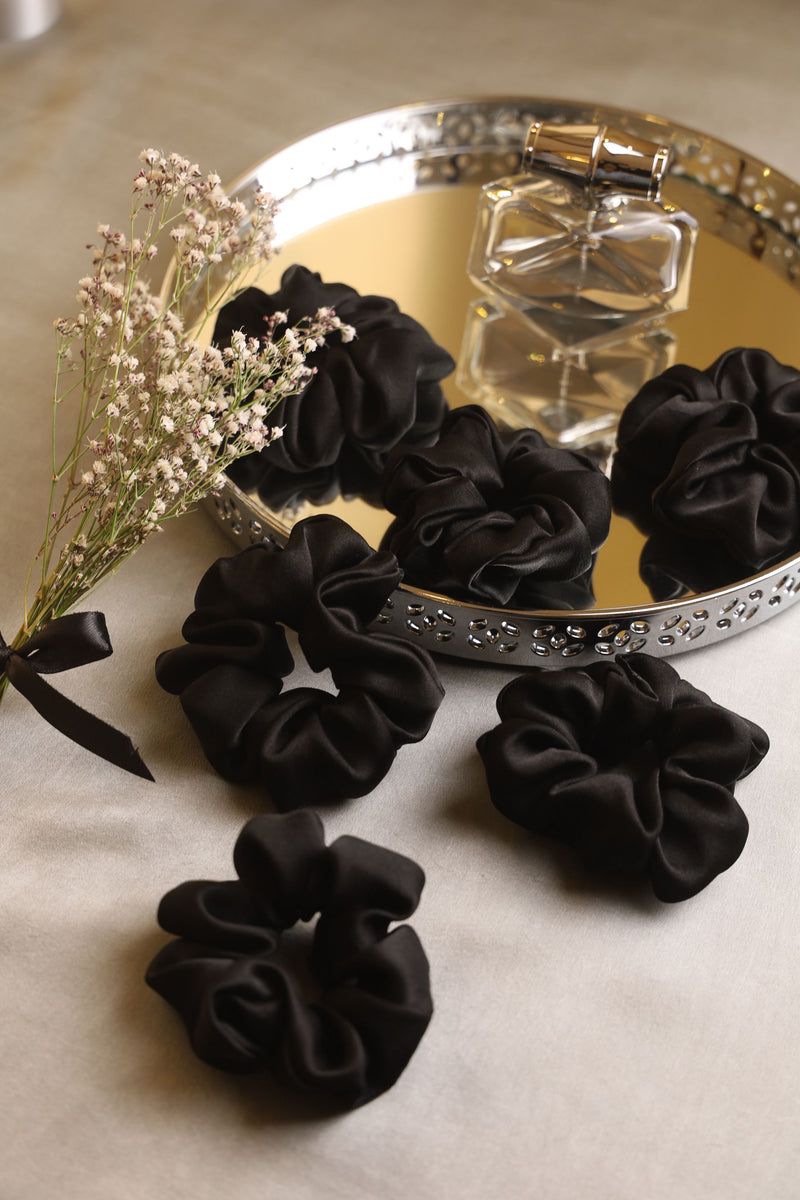 Midnight Hour Pure Silk Scrunchie Collection Pack of Six