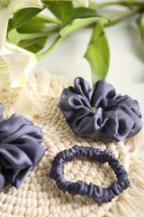 Feelin' Blue Pure Silk Scrunchie Collection Pack of Three