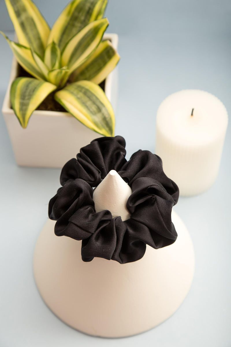 Charcoal Dreams Pure Silk Scrunchie Collection Pack of Three