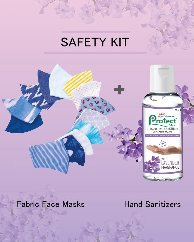 Safety Kit - Fabric Masks + Dr. Morepen Protect Hand Sanitizers - Spotstyl